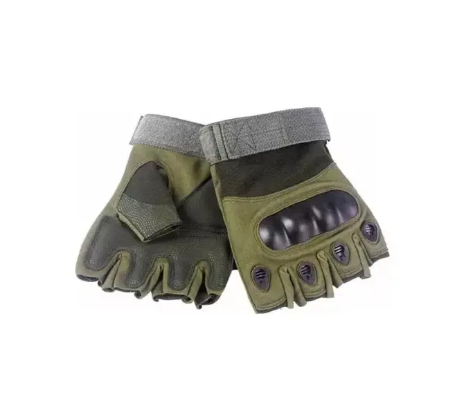 [445136] Guantes Táctico Cobra - DEDOS CORTOS  (Verde Militar, S)